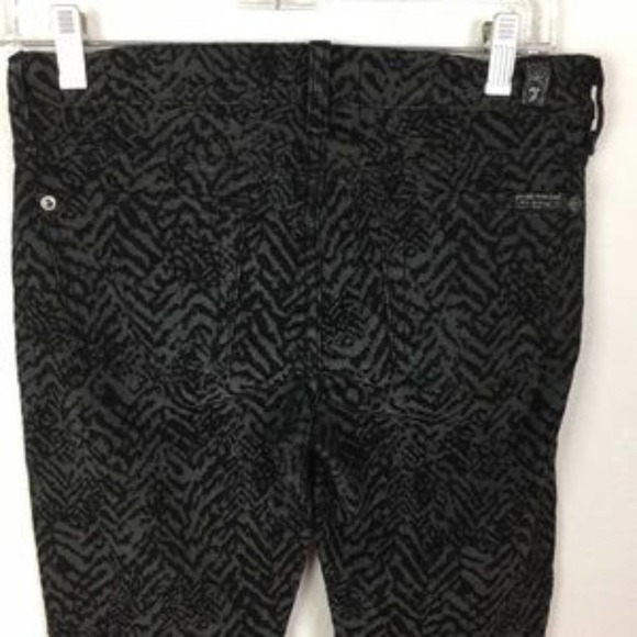 7 for all Mankind Black Printed Skinny Jeans - Picture 4 of 7